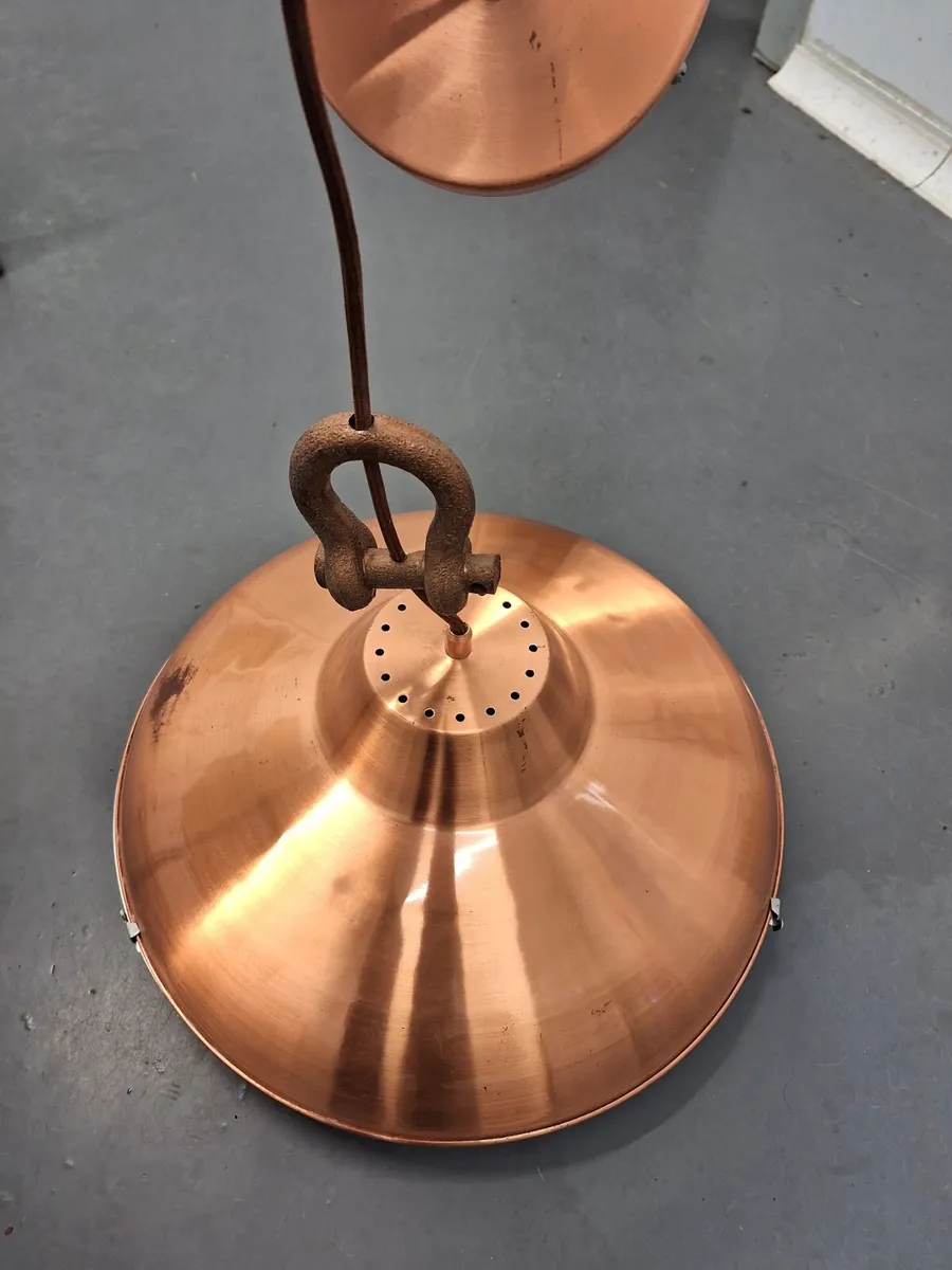 Copper Pendant light fittings x 6 - Image 2