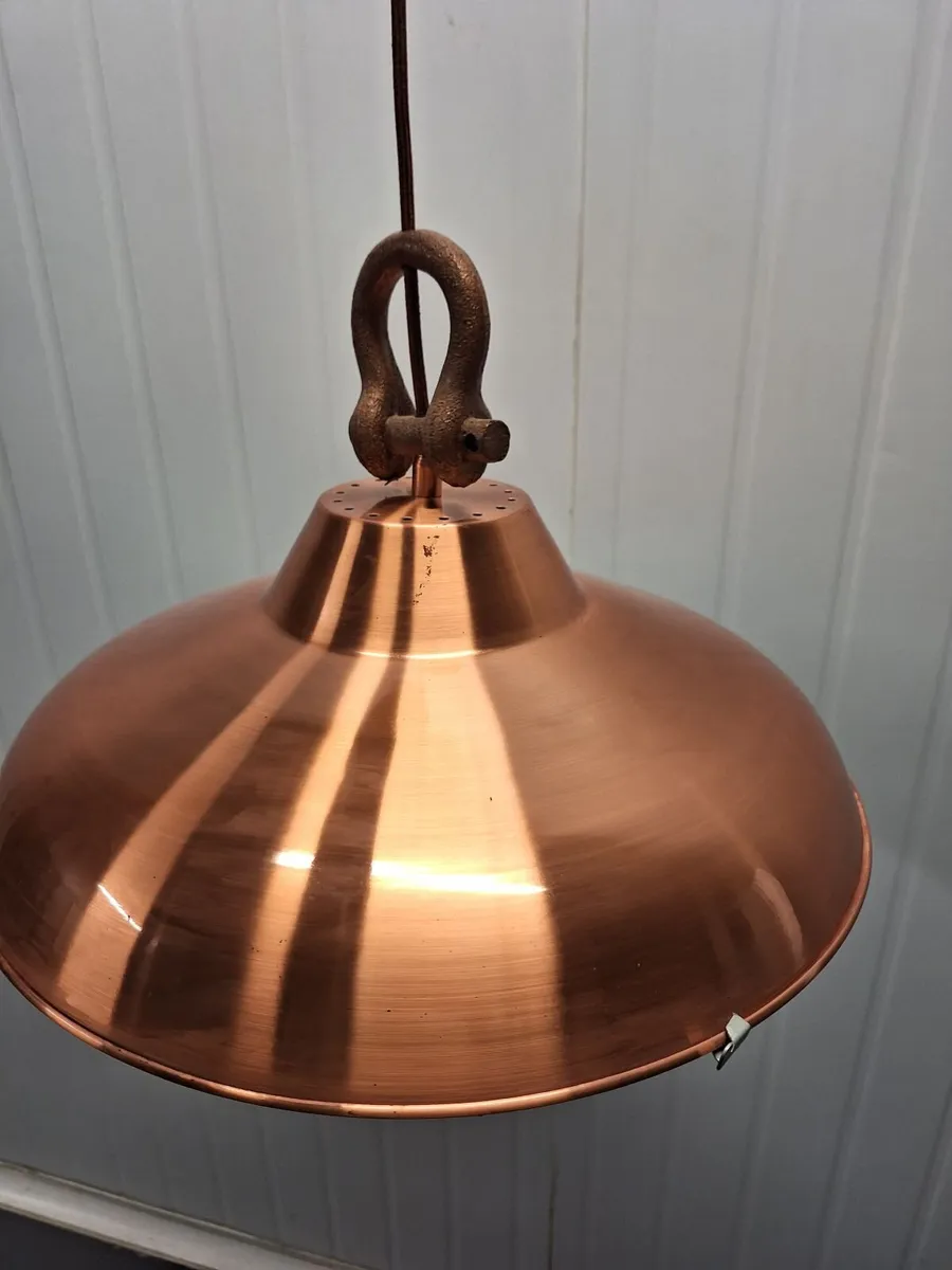 Copper Pendant light fittings x 6 - Image 1