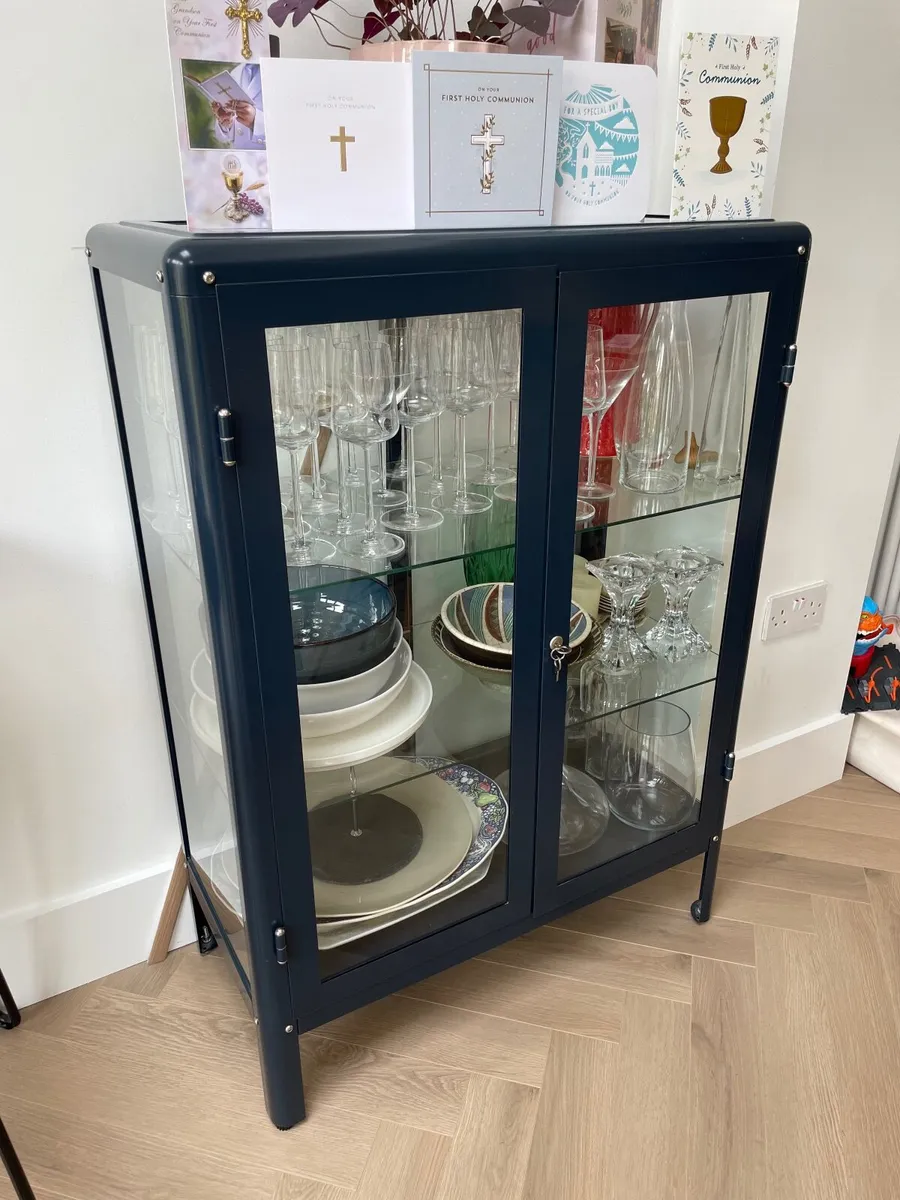 IKEA metal cabinet with glass doors - Image 2