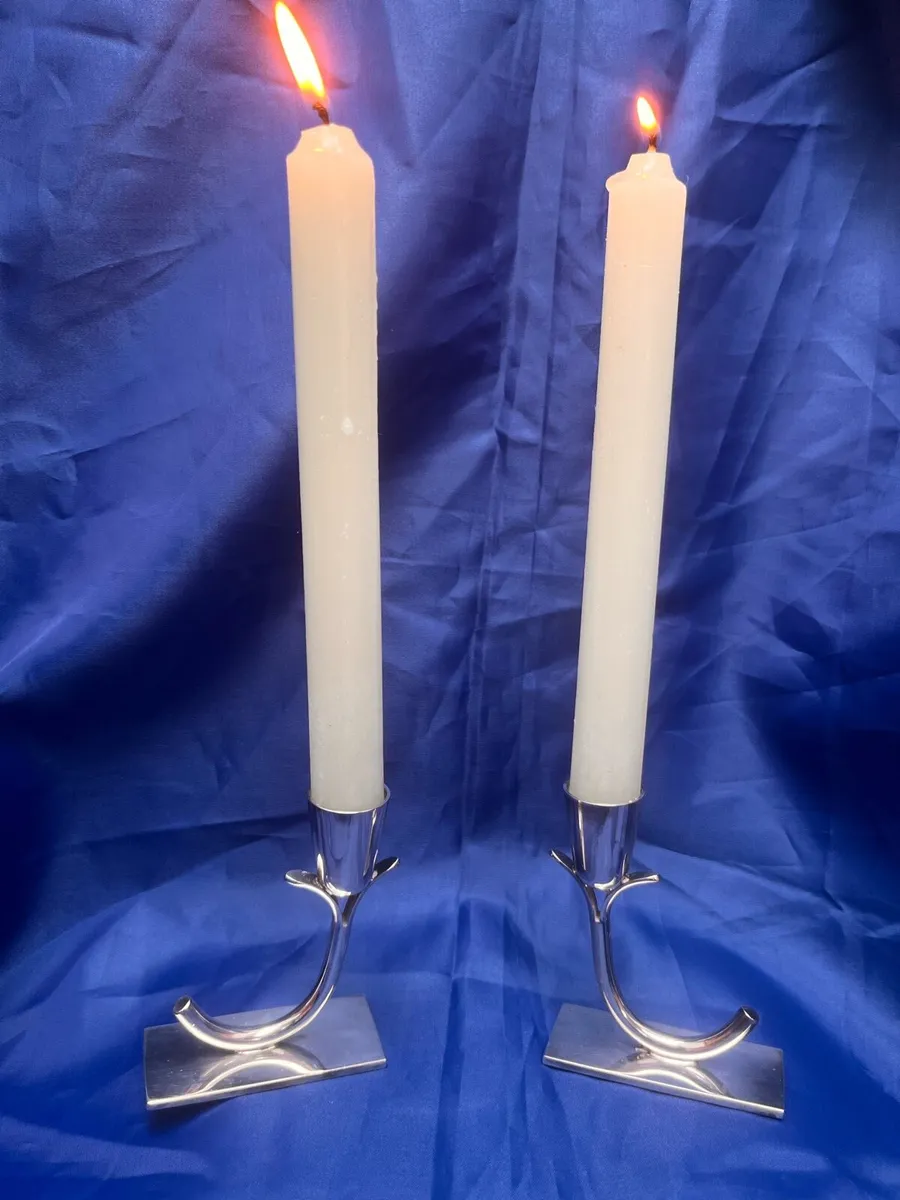 Silver plated candle holders - Image 1