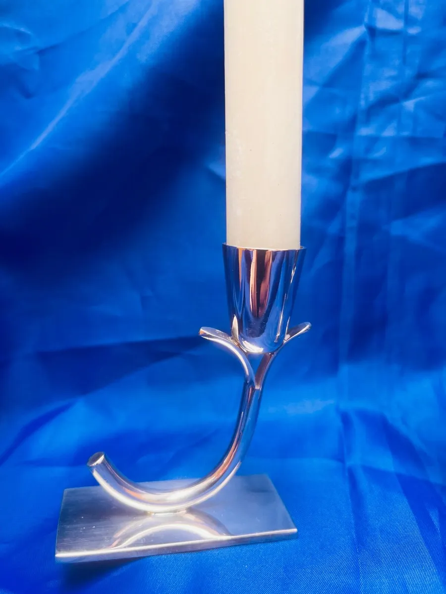 Silver plated candle holders - Image 3