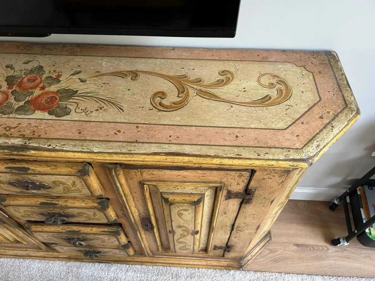 European Painted Wood Console Cabinet, 19th cen - Image 4