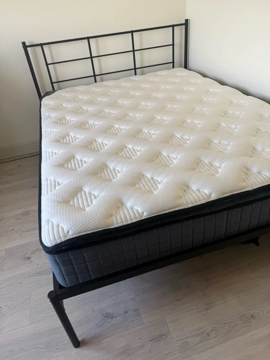 King size metal bed frame & Honey B mattress - Image 4