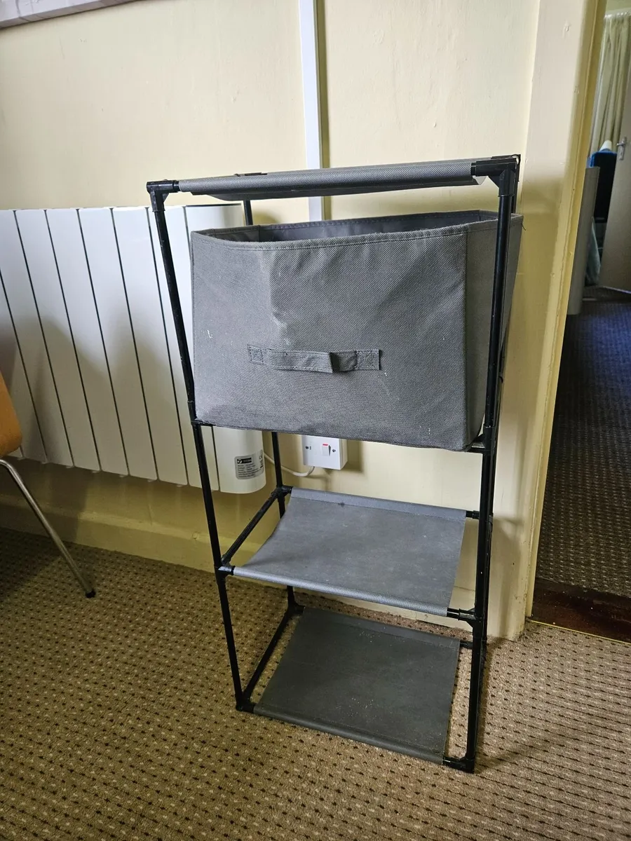 Grey Storage Frabric Cabinet  with 1 Basket