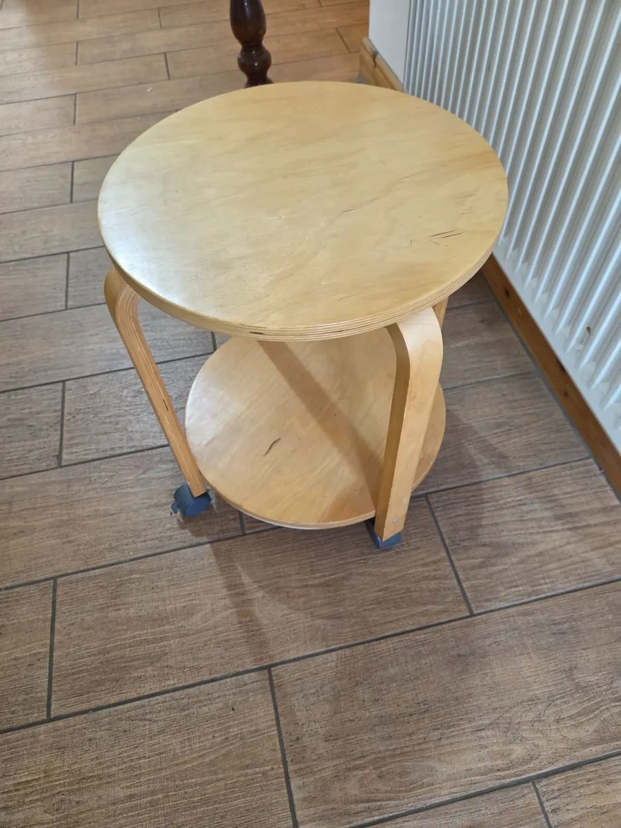 Round Wooden Side Table - Image 1