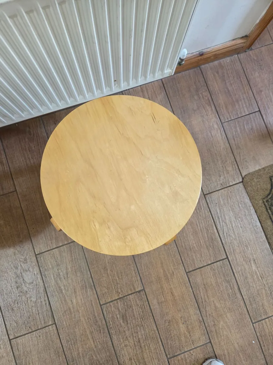 Round Wooden Side Table - Image 2