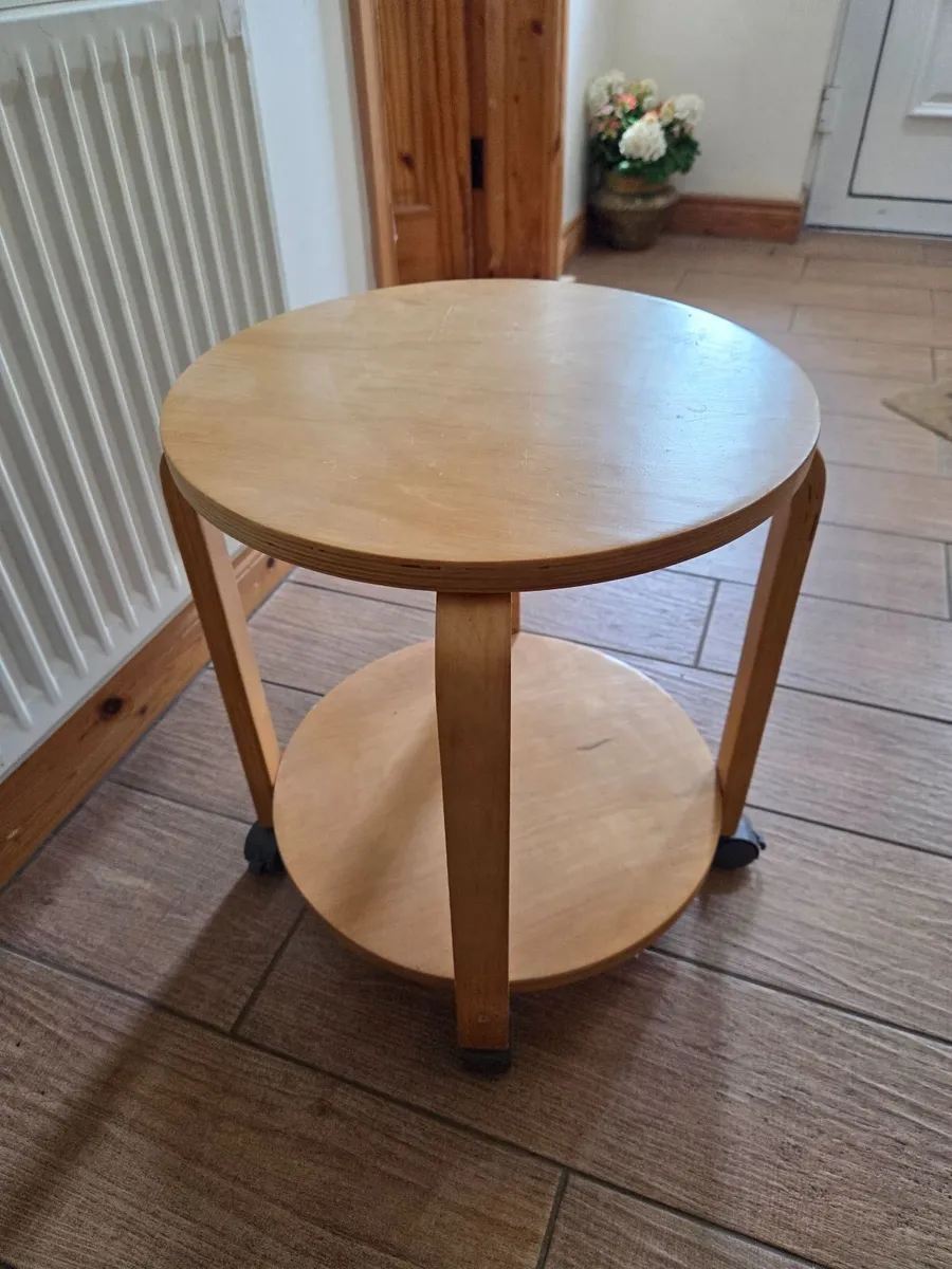 Round Wooden Side Table - Image 3