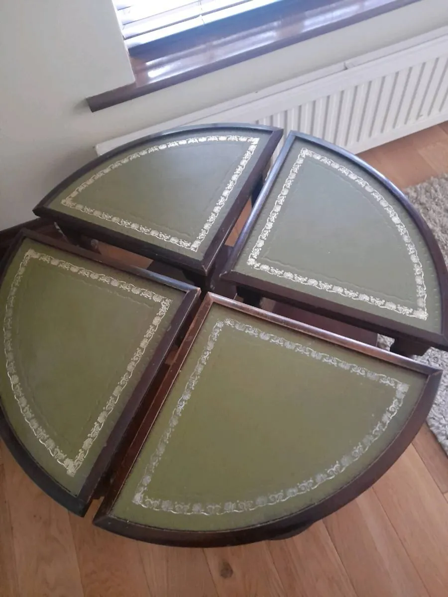 Coffee table   with glass top and nest of tables - Image 4