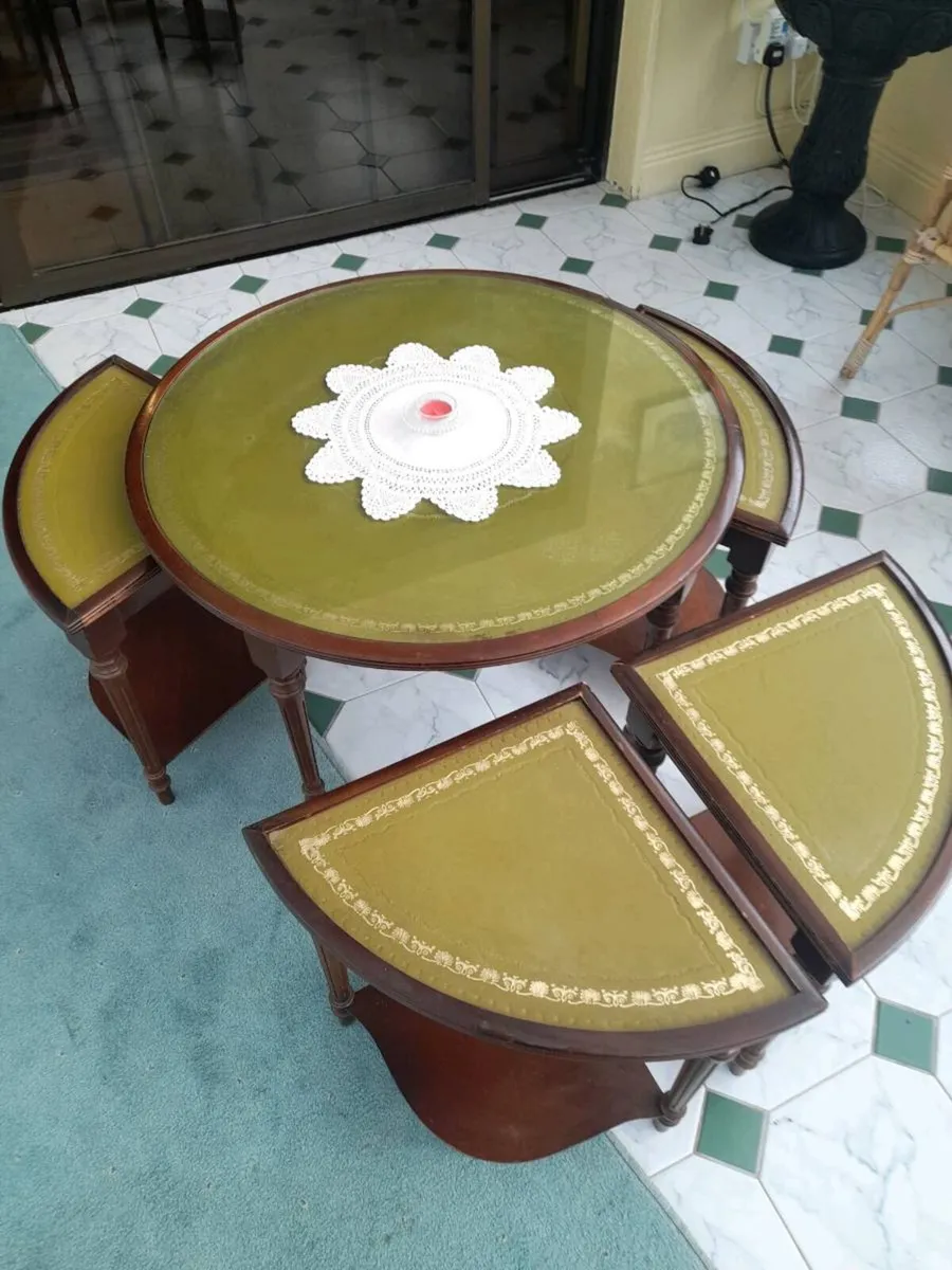 Coffee table   with glass top and nest of tables - Image 1