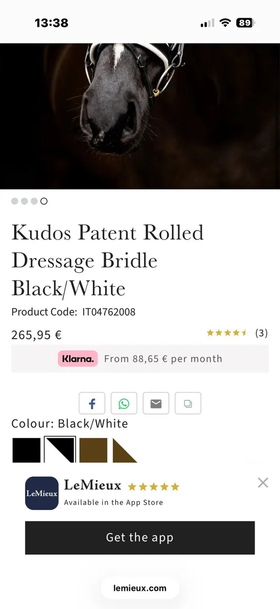 Le Mieux Dressage Bridle as new - Image 3