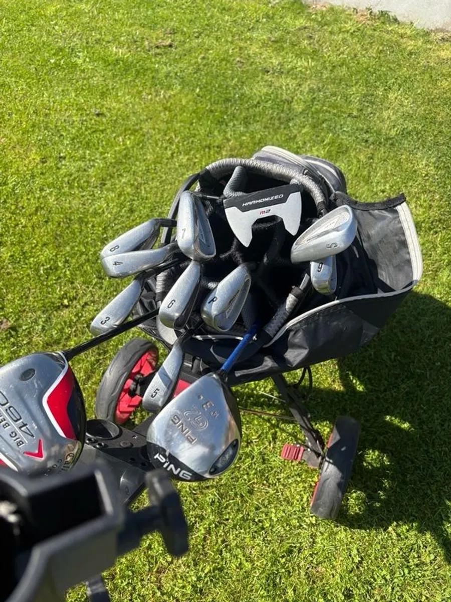 Full set of golf clubs, driver, bag & trolley - Image 4