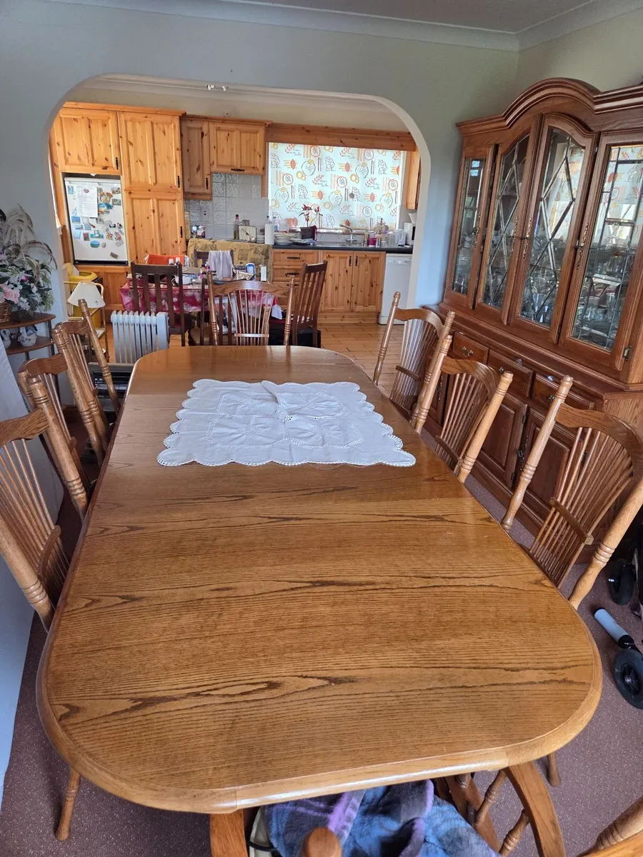 Oak Dining Table & Chairs - Image 4
