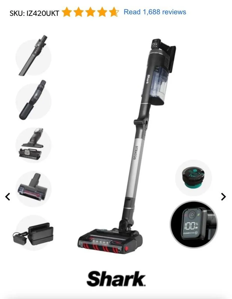 Shark vacuum - Stratos Anti Hair Wrap Plus Pet Pro Cordless Stick Vacuum Cleaner - brand new in box - Image 2
