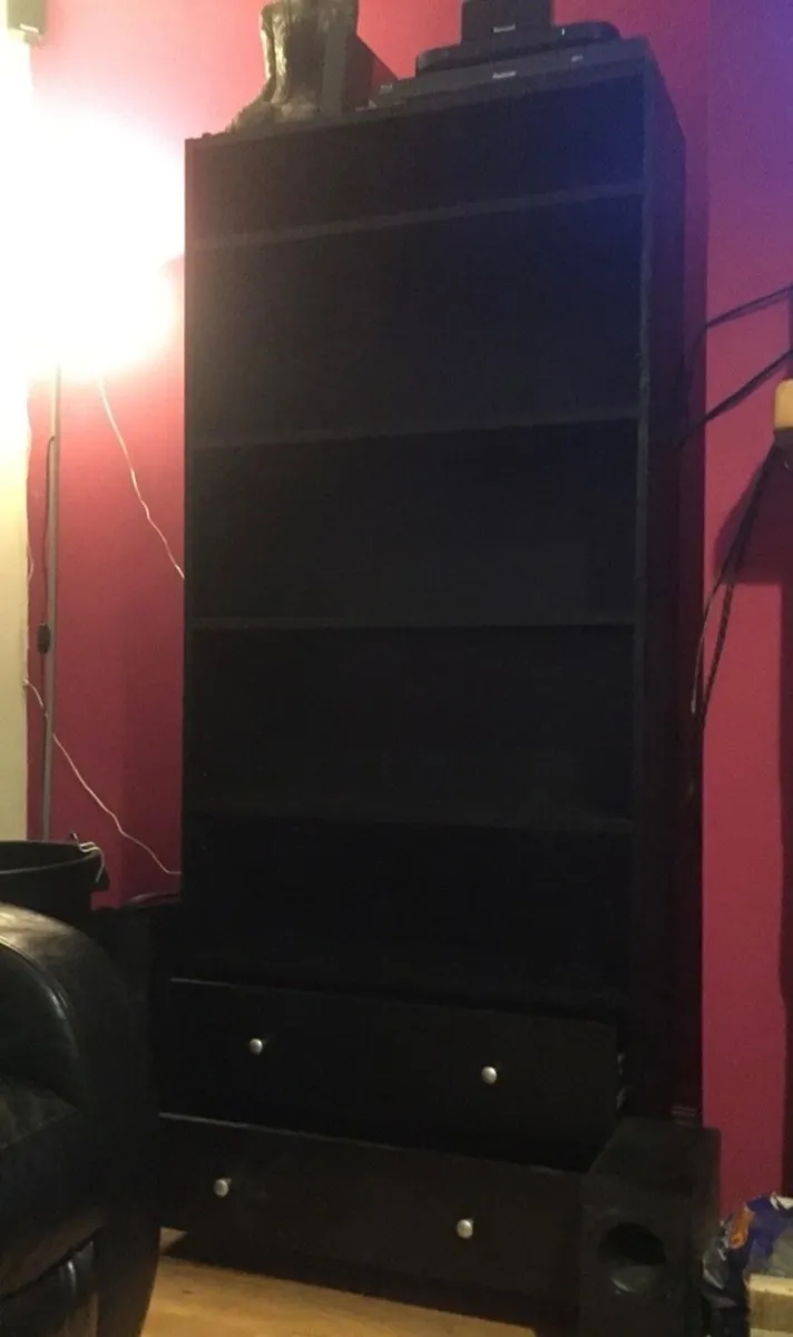 Black shelving units - Image 1
