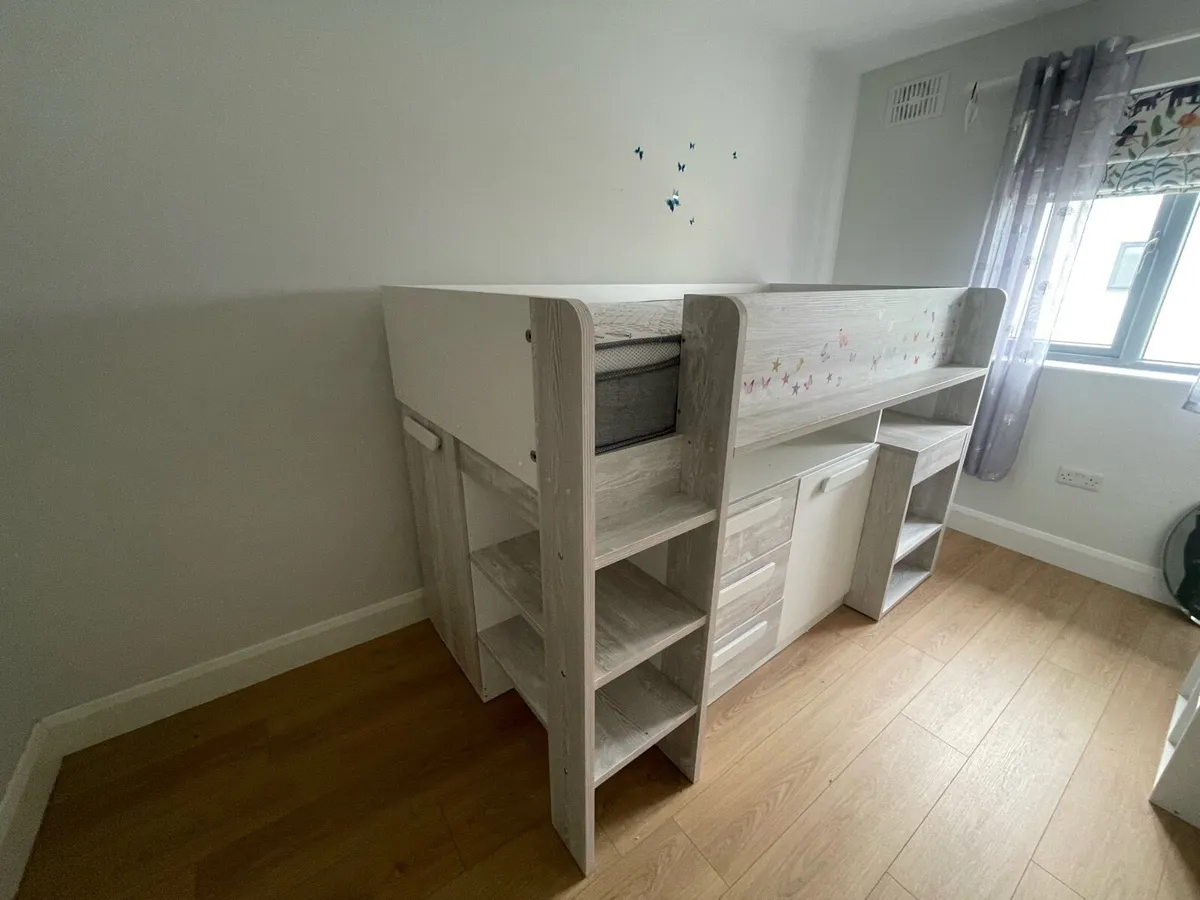 Kids bunkbed with storage +mattress - Image 1