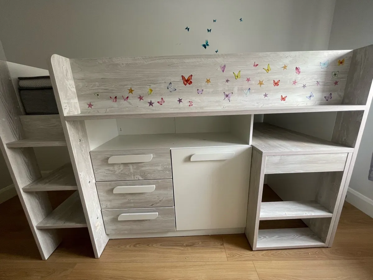 Kids bunkbed with storage +mattress - Image 2