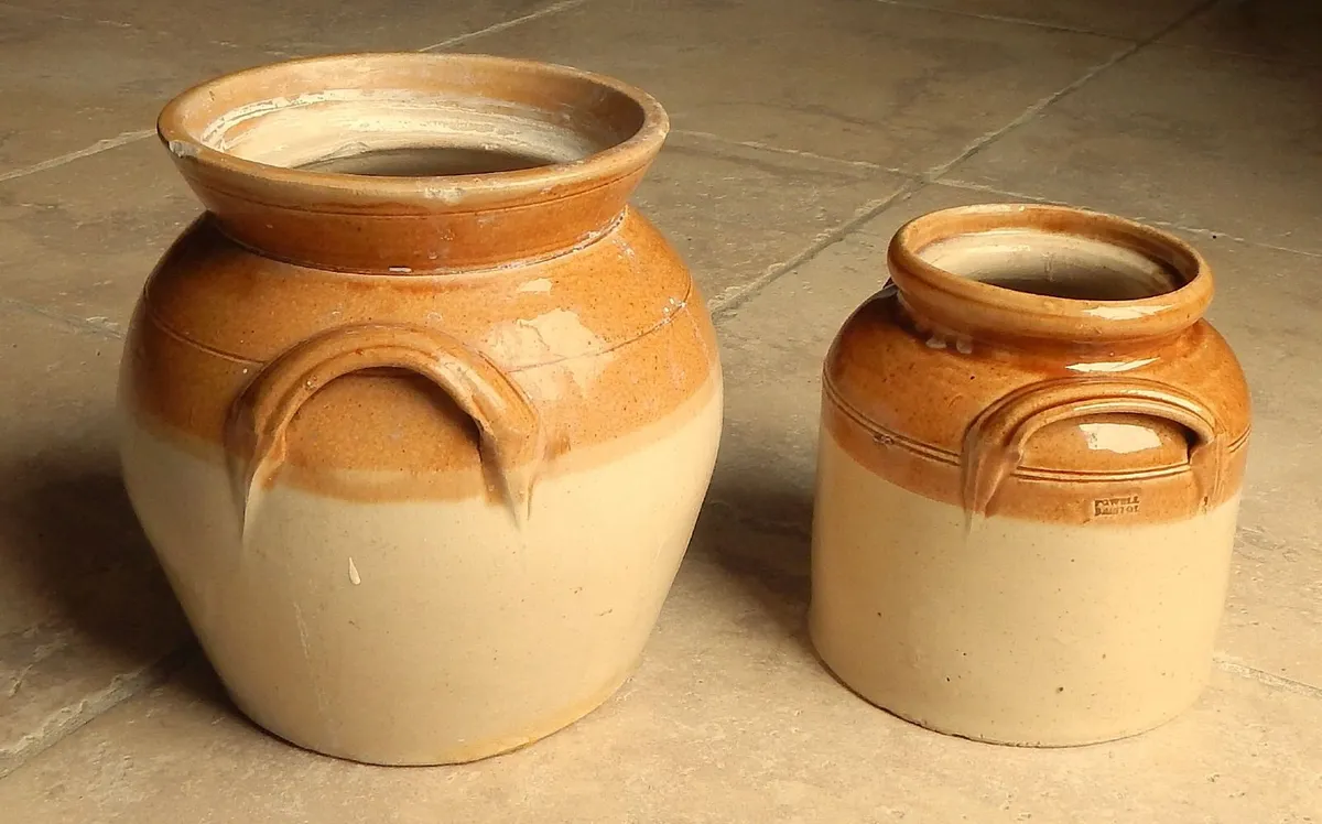2 Bristol Earthenware Salt Glazed Storage Jars - Image 2