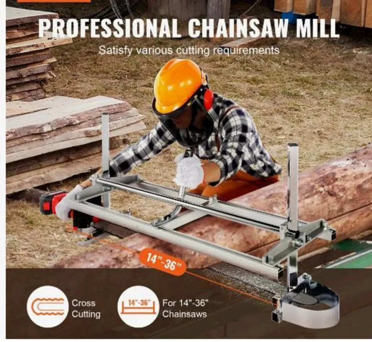 Portable Sawmill 35.6cm-91.4cm Guide Bar - Image 1