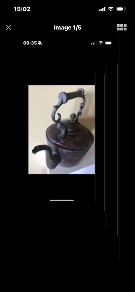 Antique Large Brass & Copper Kettle - Image 1