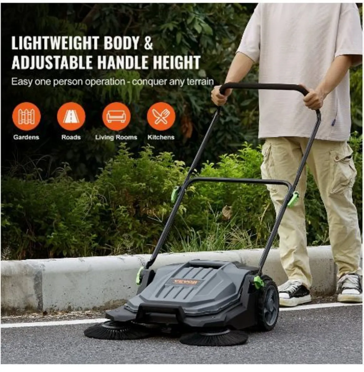 Walk-behind Hand Push Floor Sweeper, 65 cm - Image 2