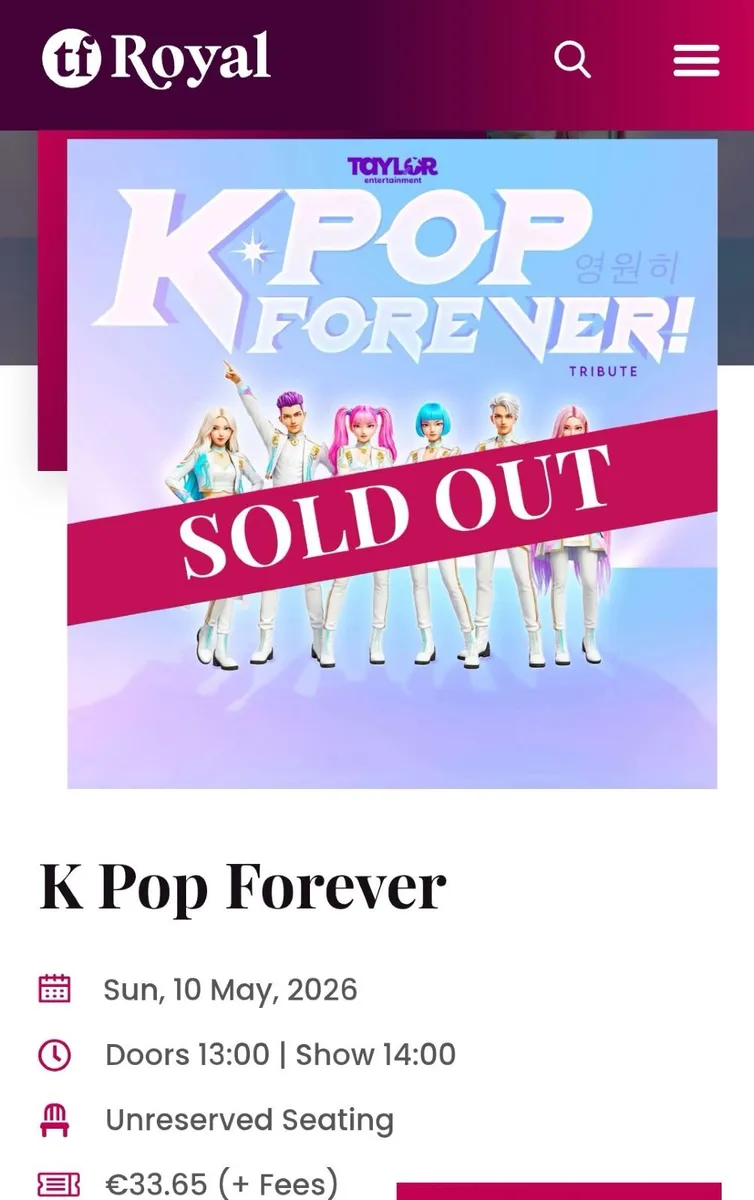 K Pop Forever Tribute Tickets - Image 1