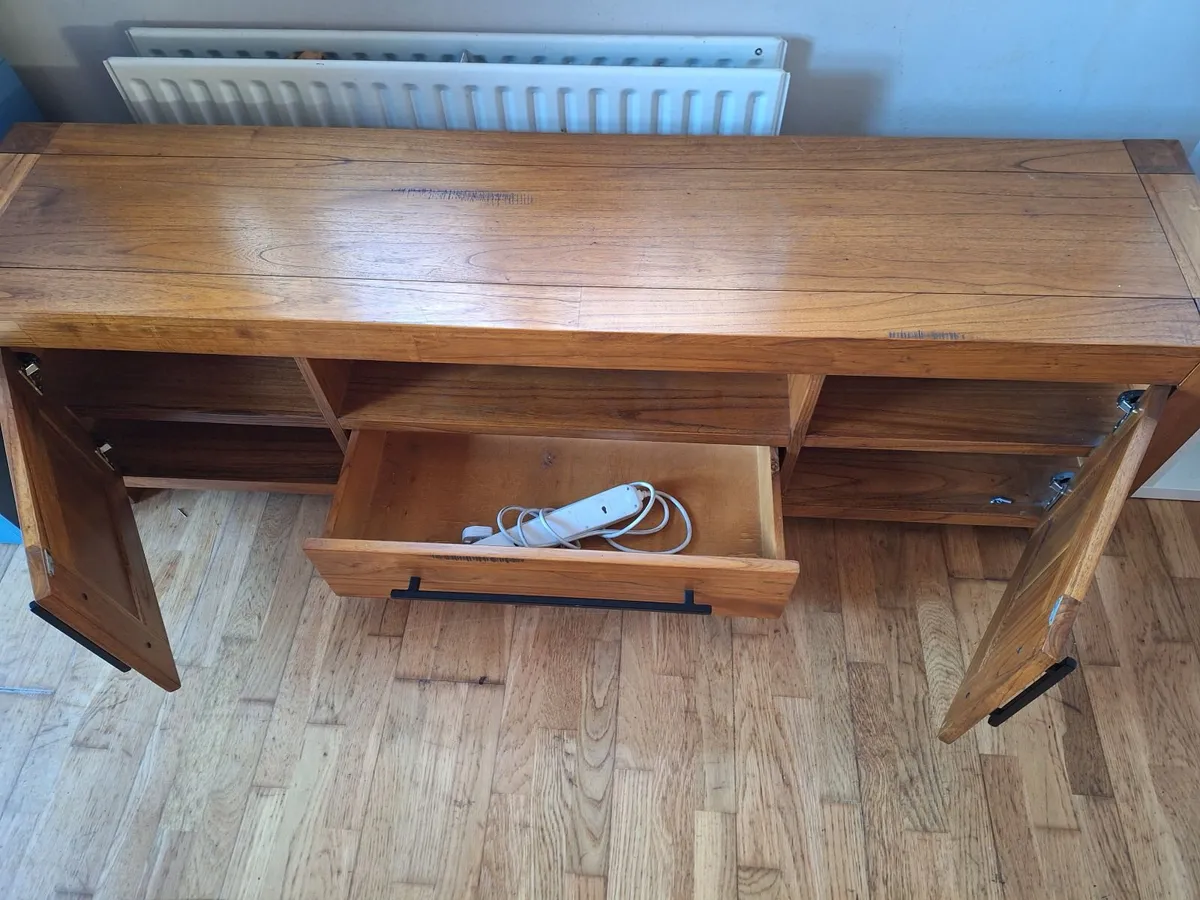 Cupboard and TV stand combo hardwood - Image 2