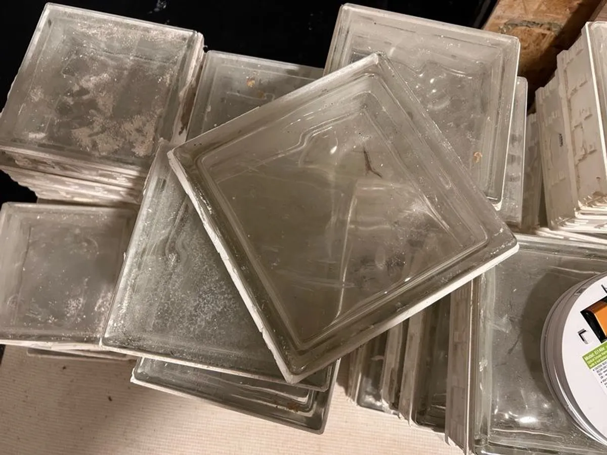 51 Reclaimed Glass Blocks Bricks Vintage Style - Image 4