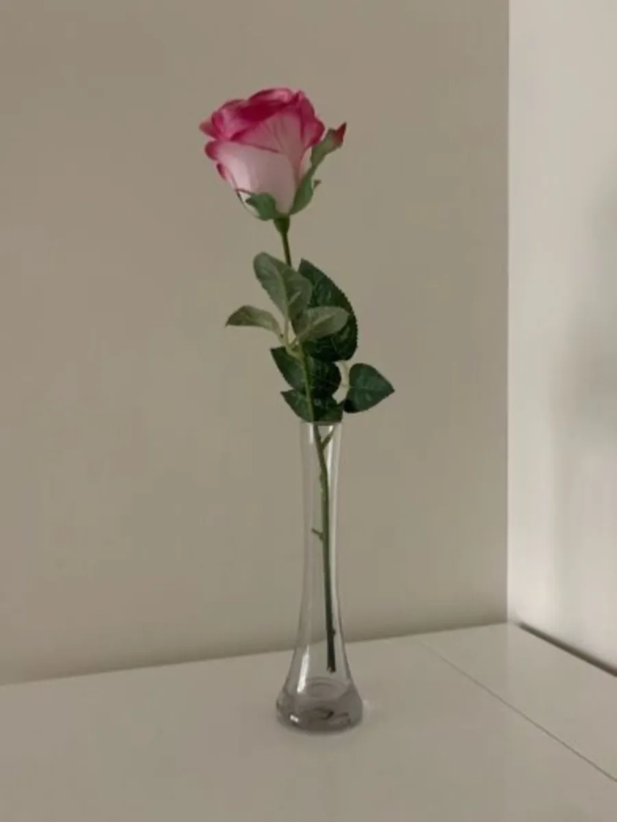 Artificial Rose Flower in a Bud Vase - Image 2