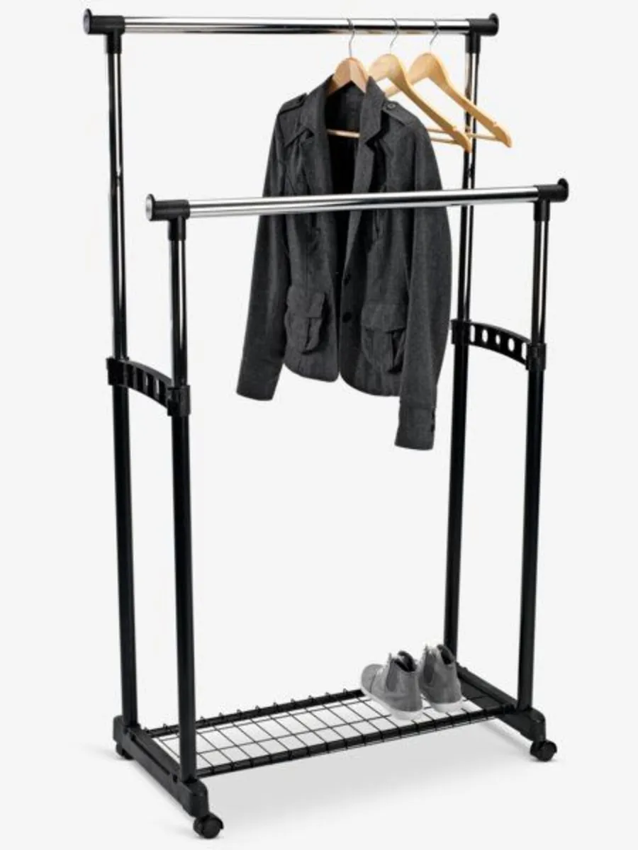 GUDME Clothes rail GUDME double black/chrome