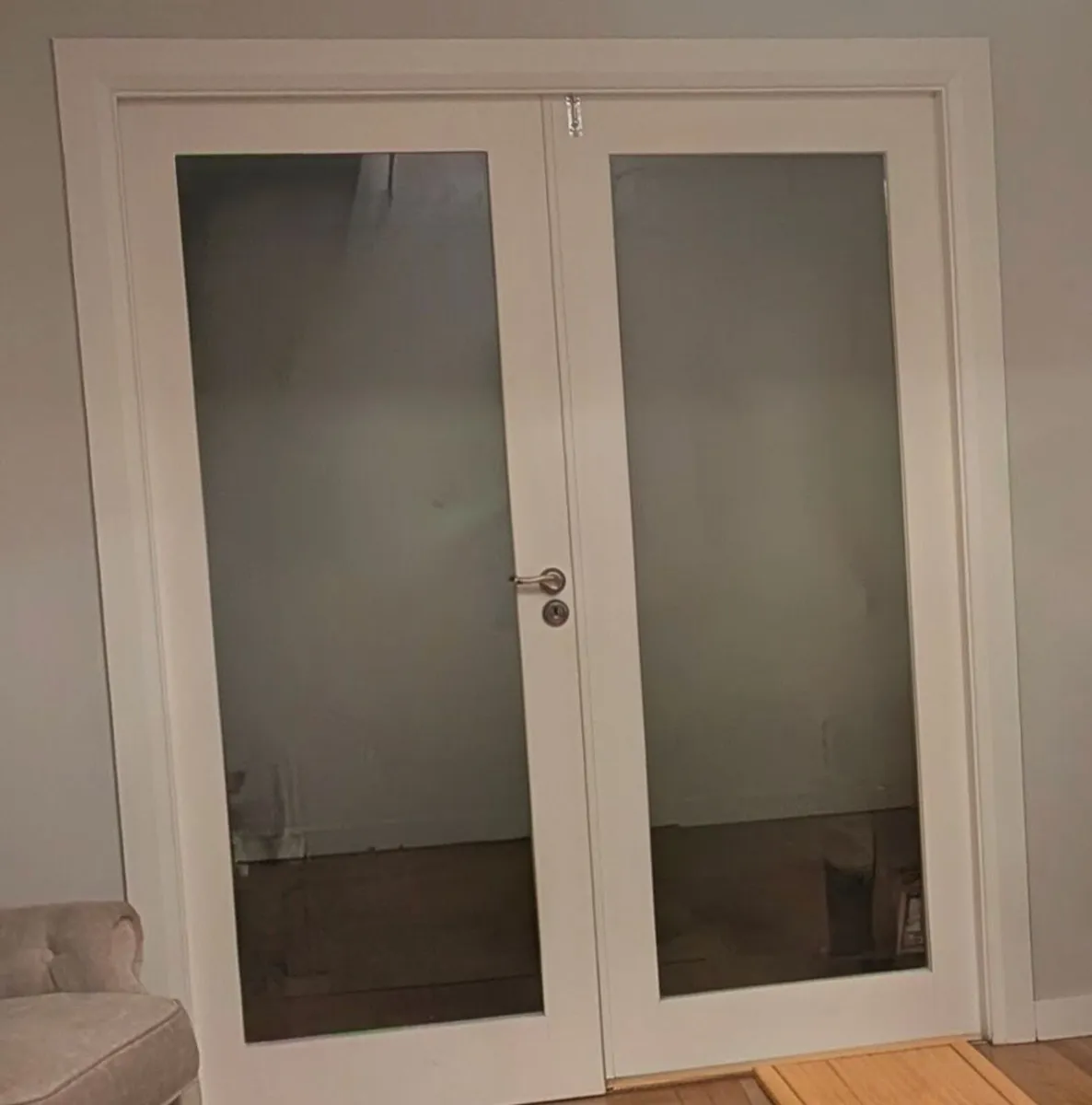 Double doors with clear glass