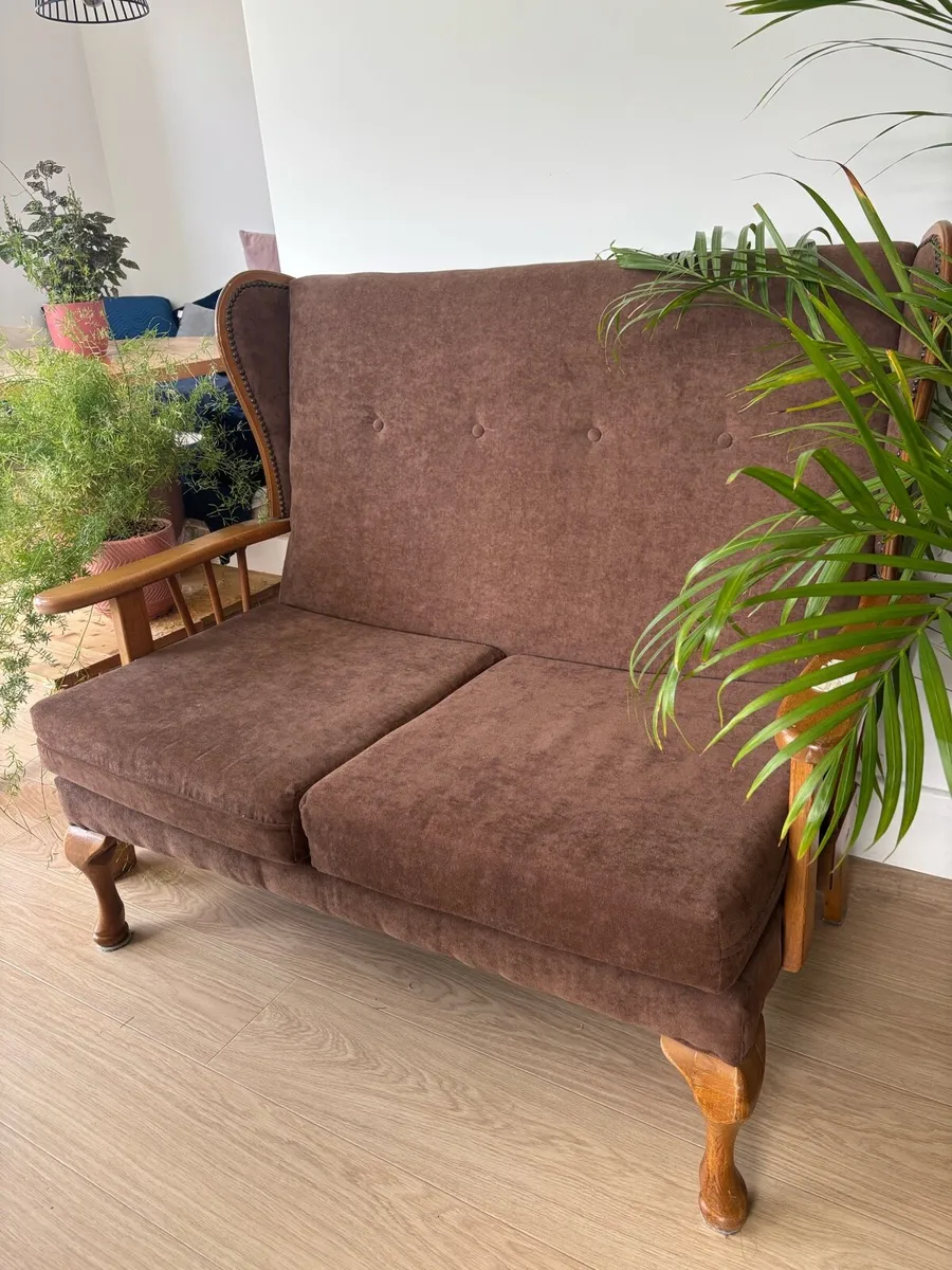 Wingback Brown Sofa - Image 2