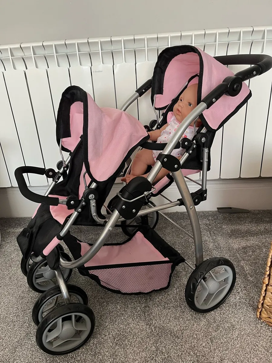 Silver Cross Twin Wave Baby Doll Double Stroller - Image 1