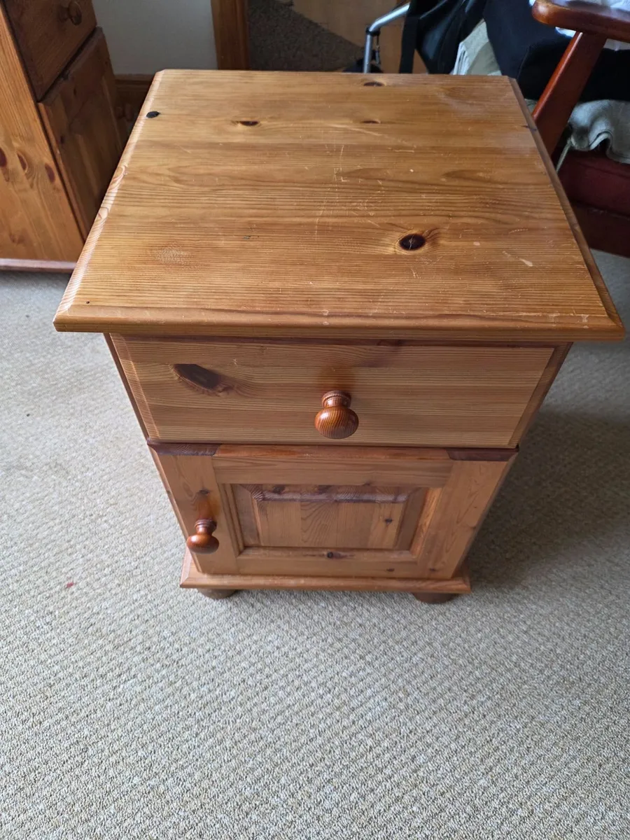 Four Pine Bedside Lockers - Image 1
