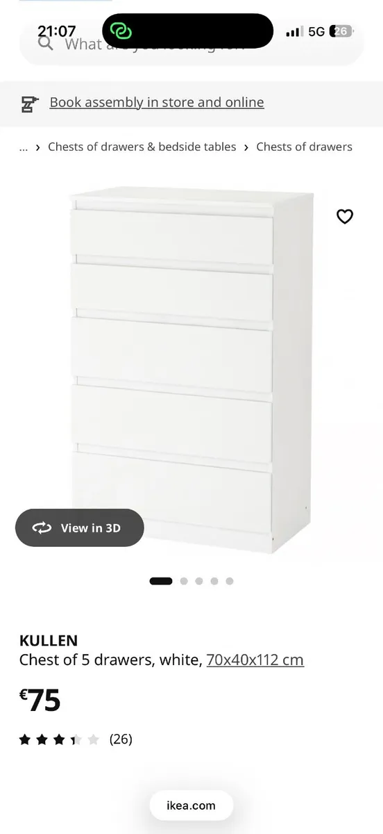 Chest of 5 drawer - Image 1