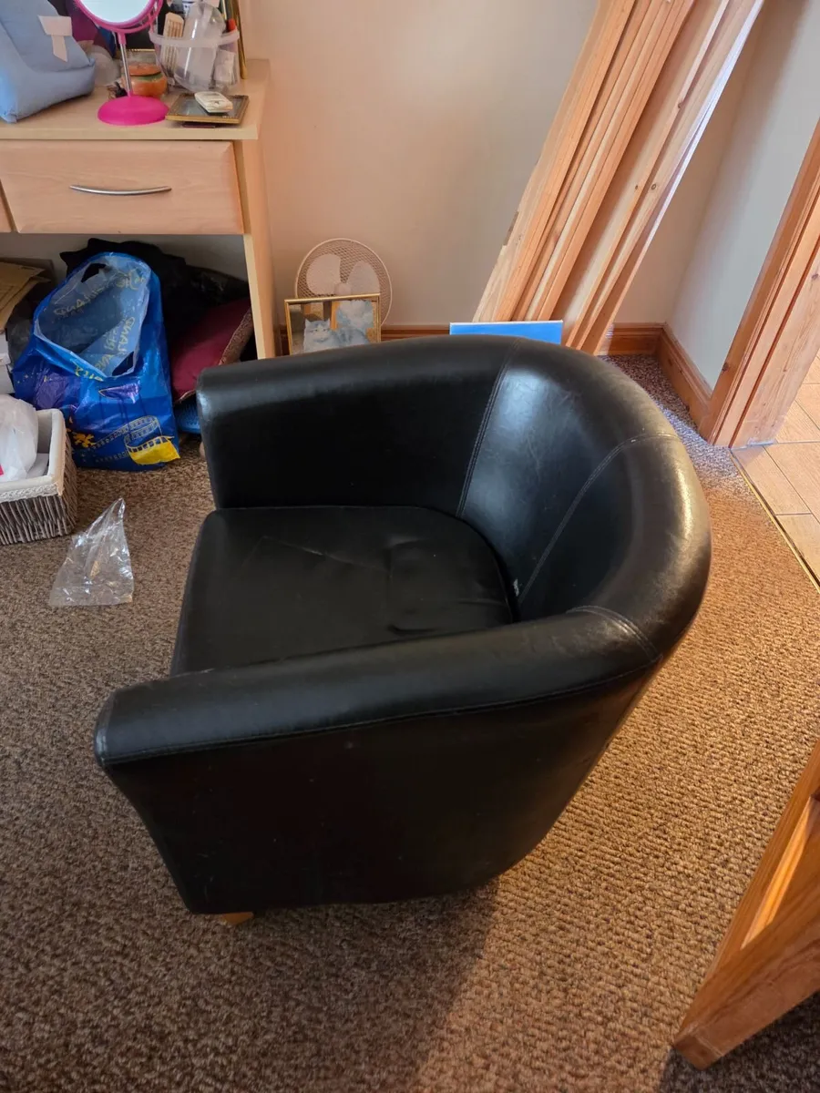 Black Leather Chair - Image 2