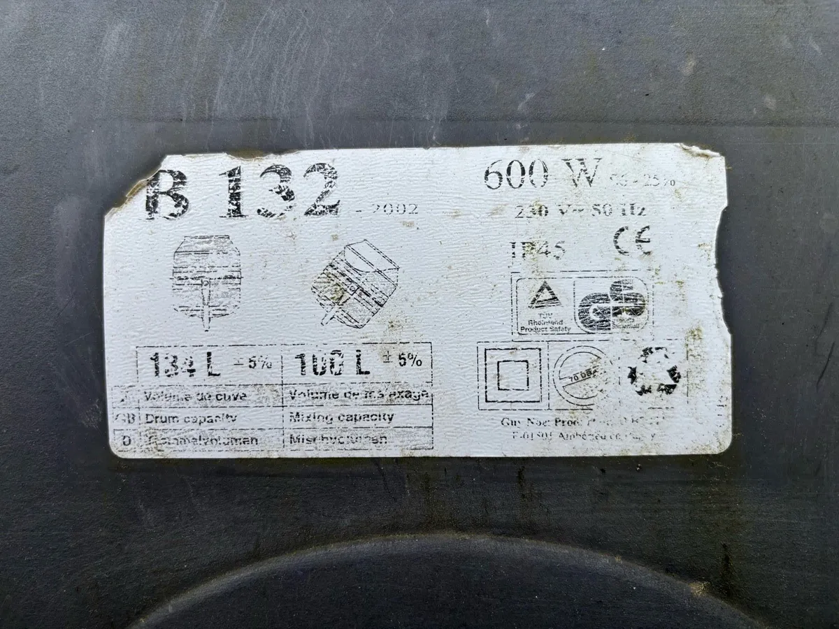 230V 600W 100l Electric Cement Mixer - Image 2