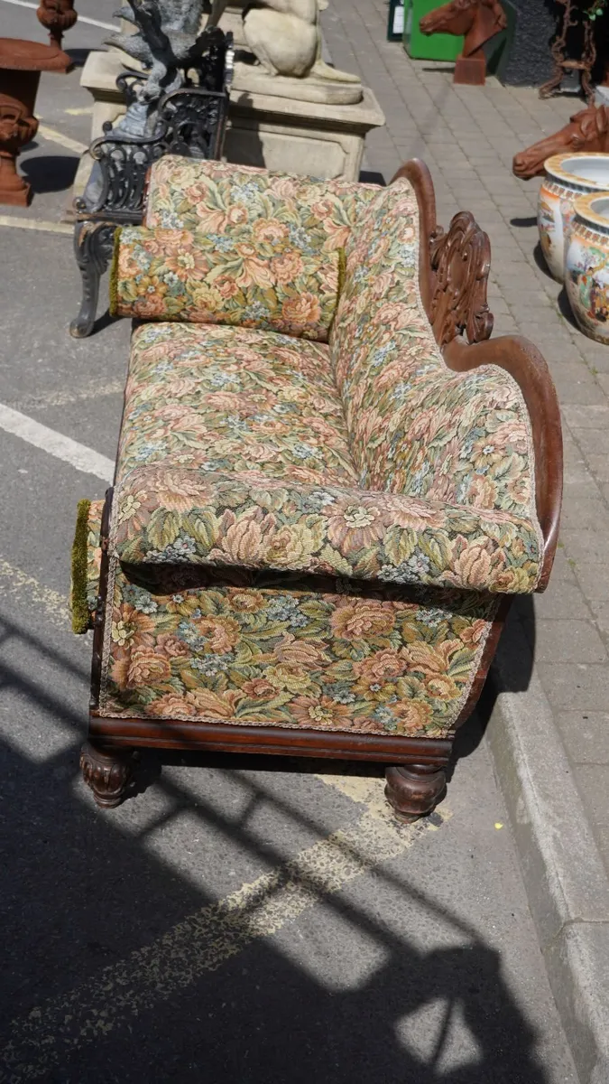 Victorian Carved Oak Settee - Image 3