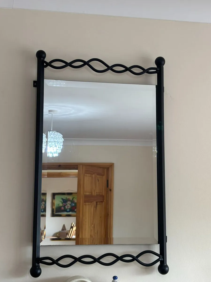 Black Metal Wall Mirror - Image 2