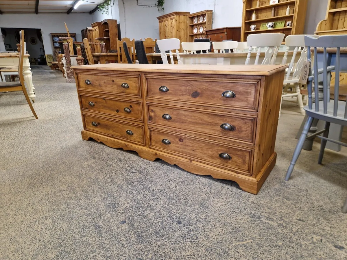 Vintage 6 drawer pine chest - Image 2