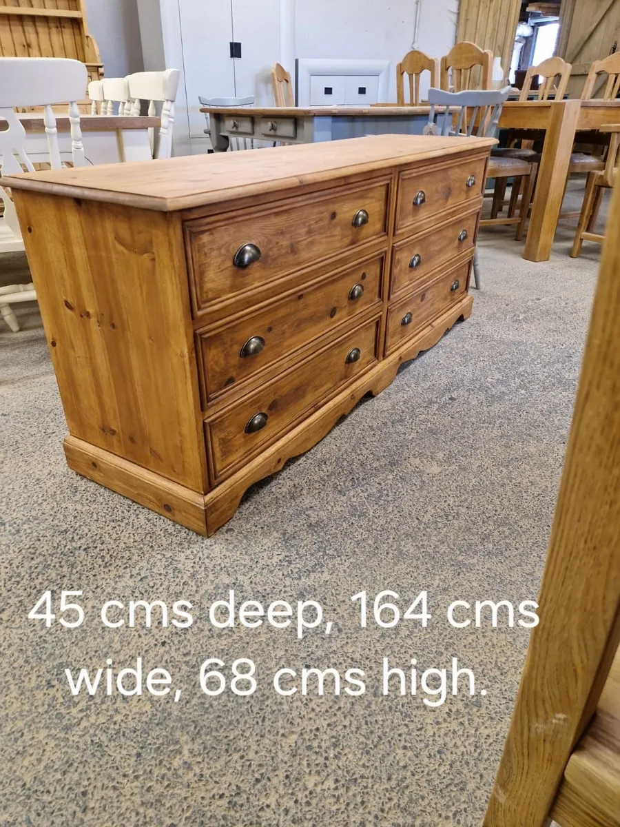 Vintage 6 drawer pine chest - Image 3