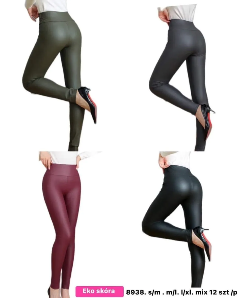 High Waist PU Leggings skinny - Image 3