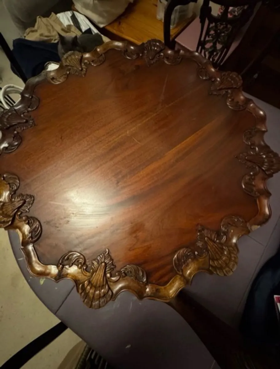 Antique Mahogany Tilt Top Tripod Table Ball & Claw Feet - Image 3