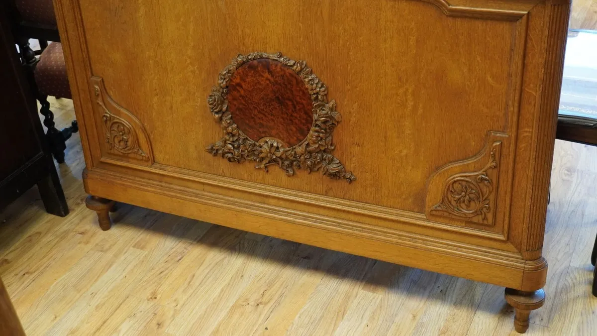 Antique French Oak Double Bed - Image 3