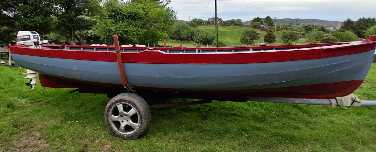 18ft Timber Boat + engine - Image 1