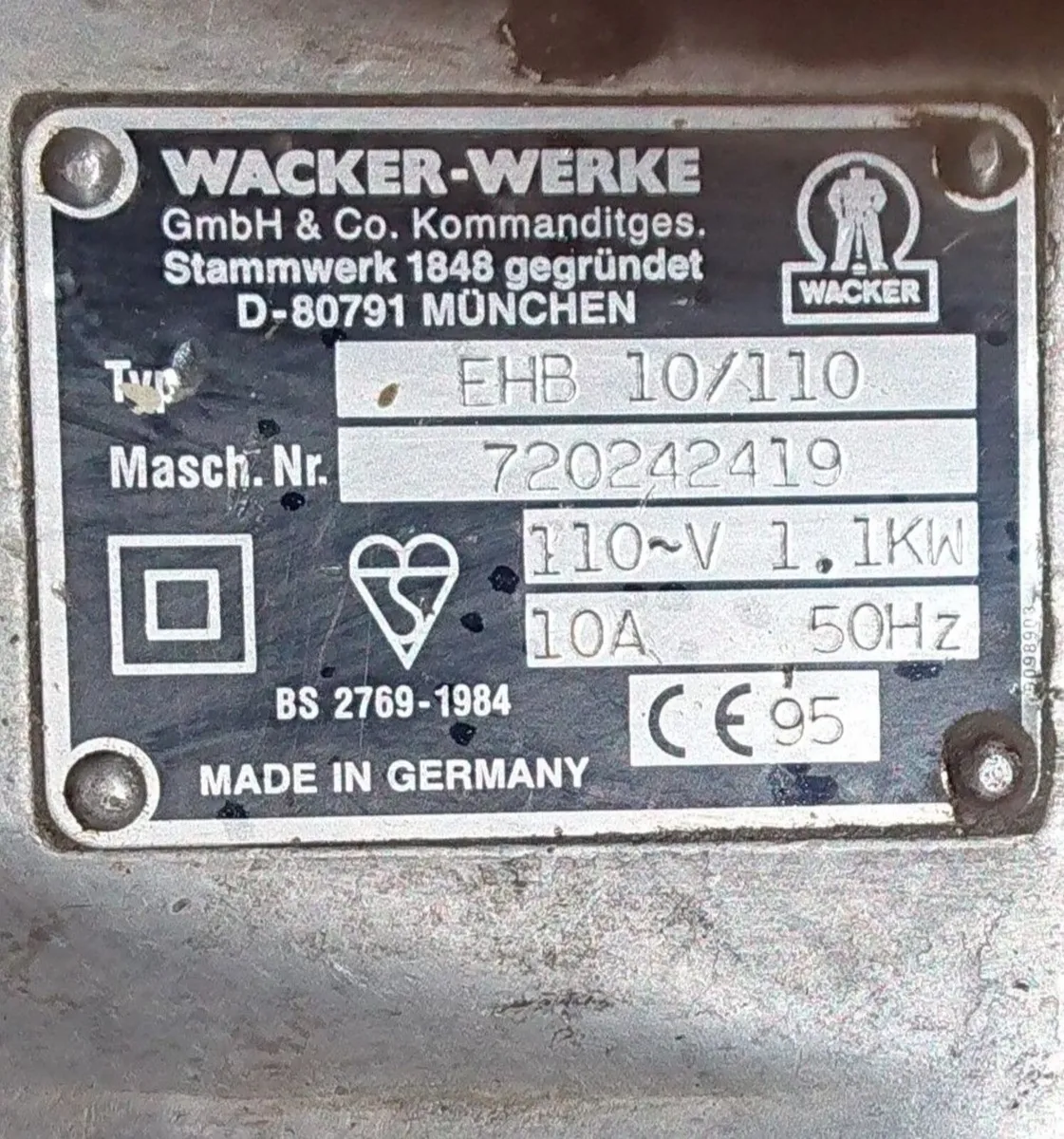 WACKER CONCRETE BREAKER POWER TOOL - Image 2