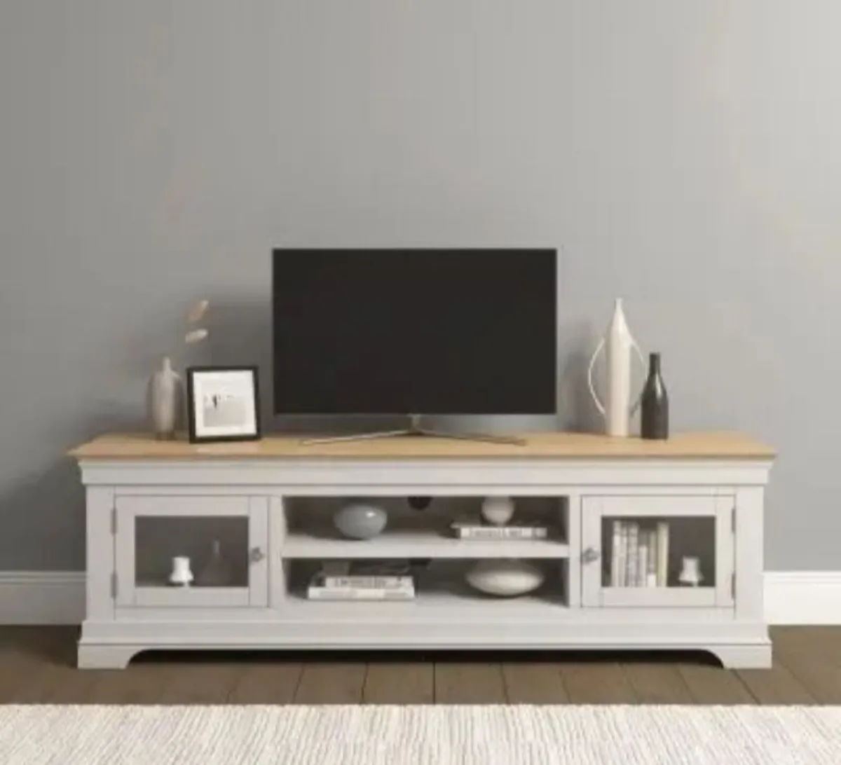 Bordeaux TV Stand Ivory/Oak - Image 1
