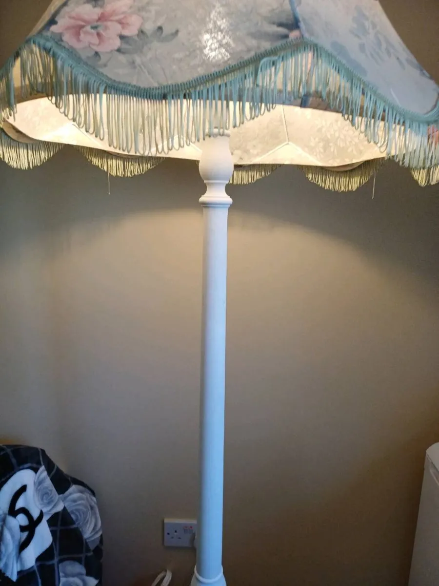 Large Vintage Wooden Floor Lamp - Image 3