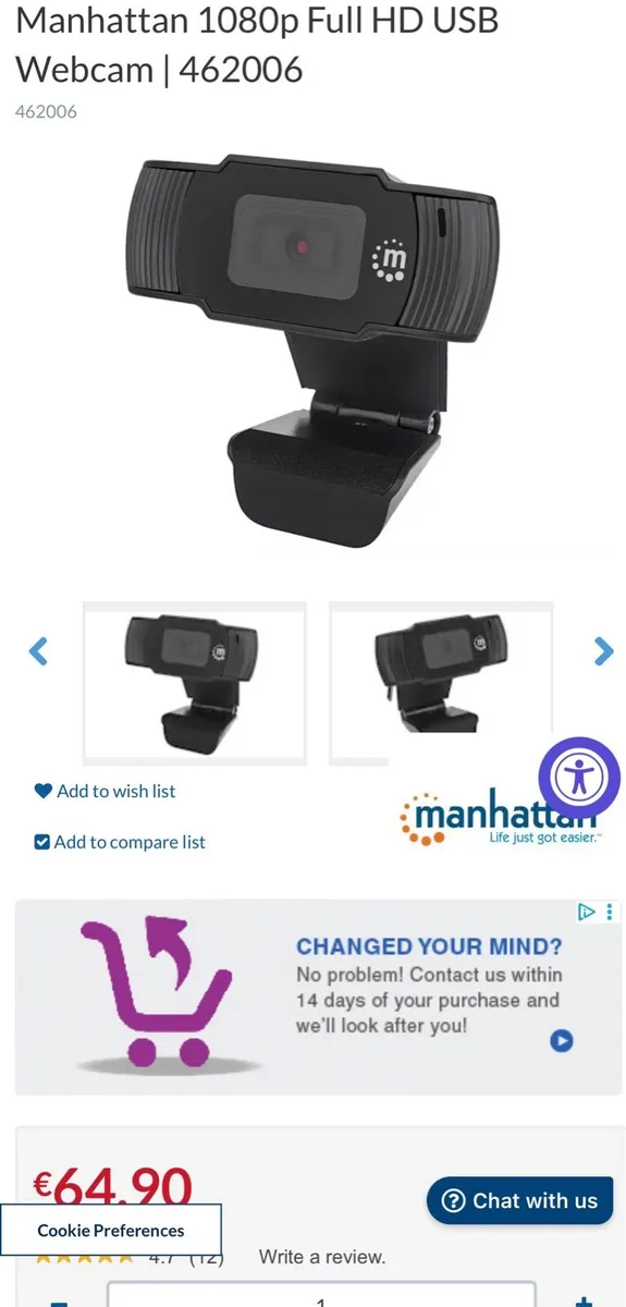 Manhattan 1080p Full HD USB Webcam | 462006