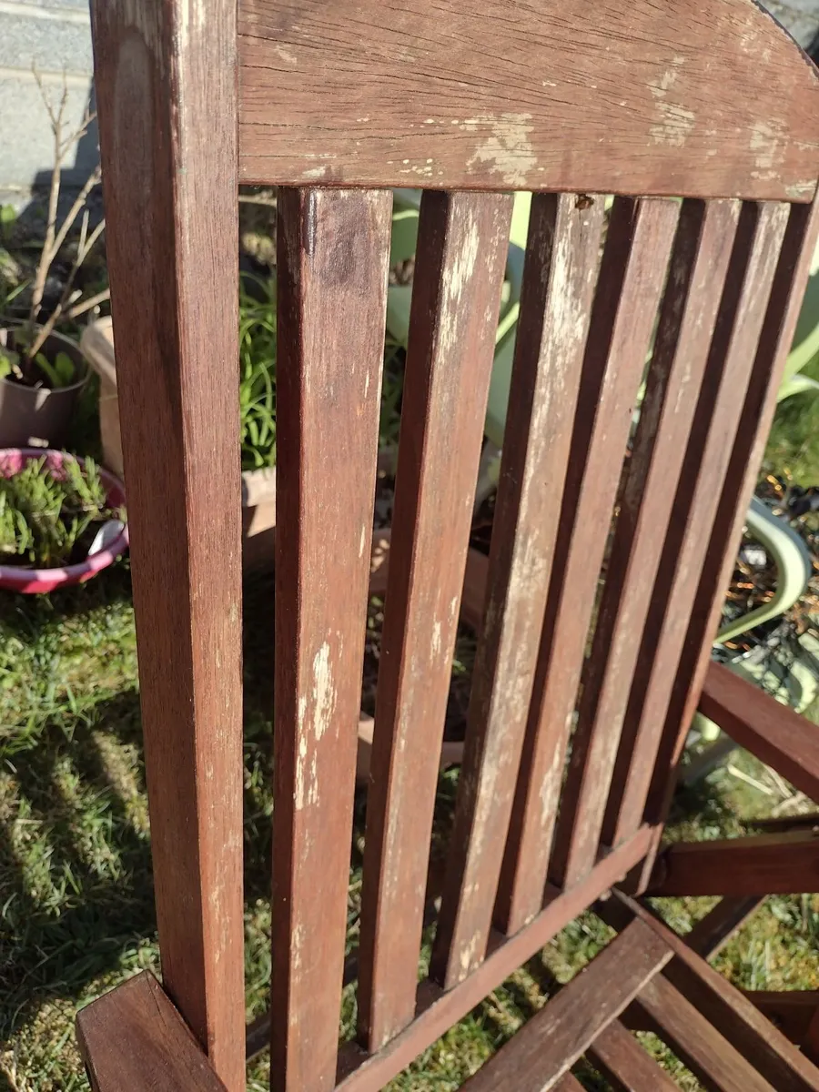 Large Teak Garden  recliner with high back - Image 2