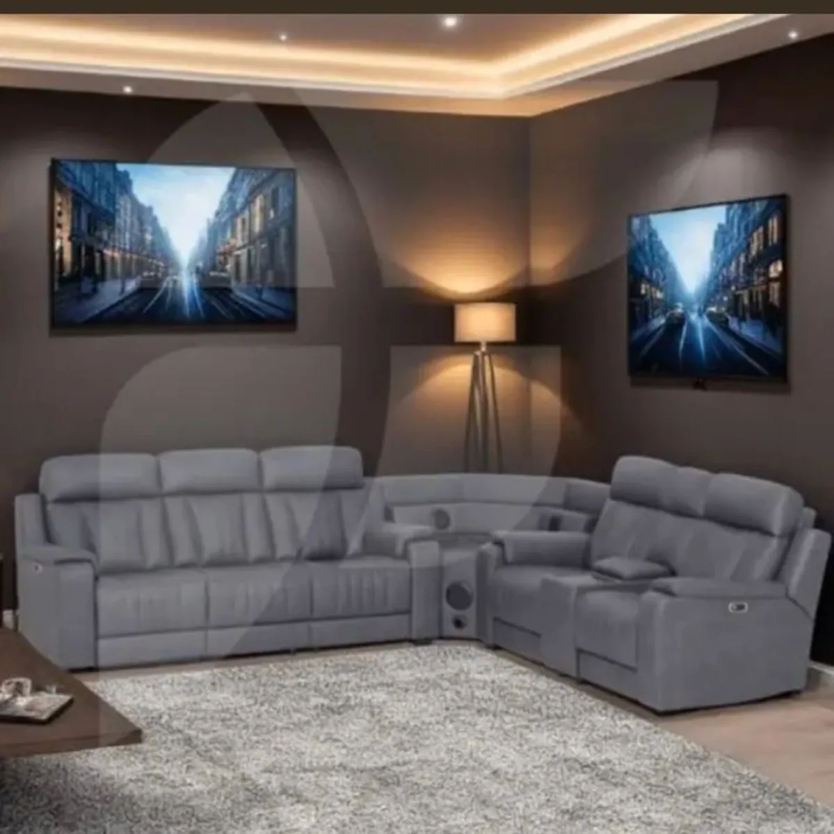 Angelo Sectional Slate / Built in Speakers - Image 1